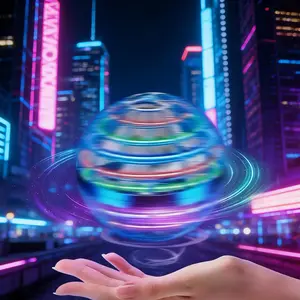 Flying Ball with Light . Neon Glow Effect for Parties and Events