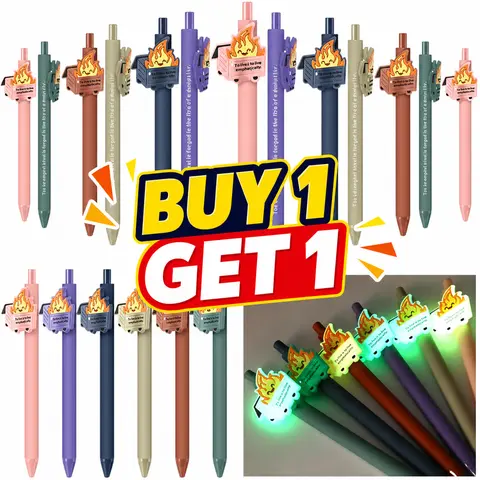Gejoy 12/30 Halloween Luminous Dumpster Fire Pens Gifts Halloween Funny Ballpoint Pen for Student Teacher Classroom Reward Emotional Support Gifts for Healthcare Coworkers White Elephant Party Favors Office Supplies Employee Appreciation Gift