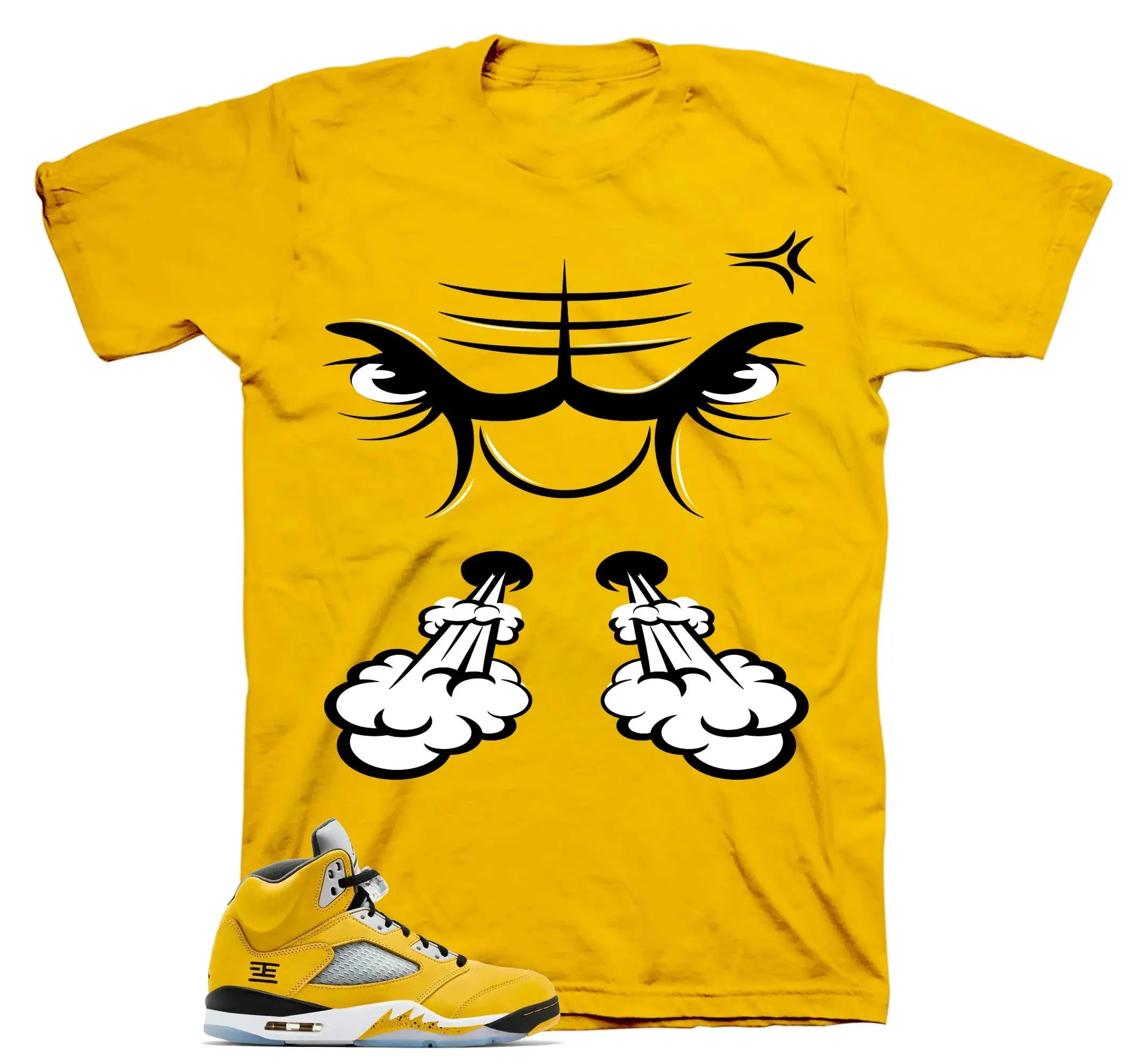 AJ 5 Tokyo Shirt, Face Graphic Tee to match Jordan 5 Tokyo Sneaker, Classic Fit, 100% Cotton, Unisex Crew Neck T Shirt, Design Printed Tee Women Fitted