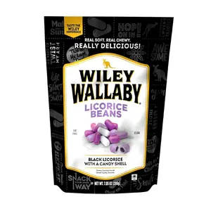 Wallaby 7.05 Ounce Classic Black Gourmet Australian Style Soft Chewy Licorice Candy Bean, 1