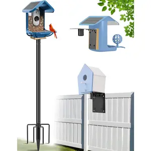 Bird House Pole, 1 Pack 76 Inch Metal Bird Feeder Pole for Outdoor, with 5-Prong Heavy Duty Base for Birdhouse Mounting, Weather Station