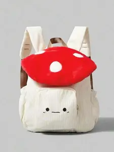 CYX Niche cartoon mushroom top creative design bag, fashionable and casual trendy versatile, cute and soft fun schoolbag, three-dimensional mushroom small backpack, versatile and suitable for daily travel, shopping, etc.