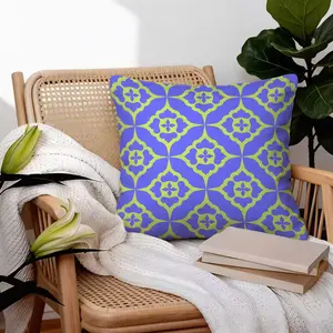 45x45cm 1Pcs American Vintage Moroccan Tile Trendy Print Pillow, Machine Washable Symmetrical Pattern, Accent Living Room Sofa (With Pillow Insert)