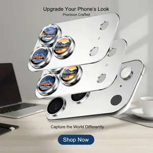 2 Pack Camera Lens Protector for iPhone 17 Pro Max Metal Aluminum Alloy and Tempered Glass Military Grade Shatterproof Case Friendly Silver