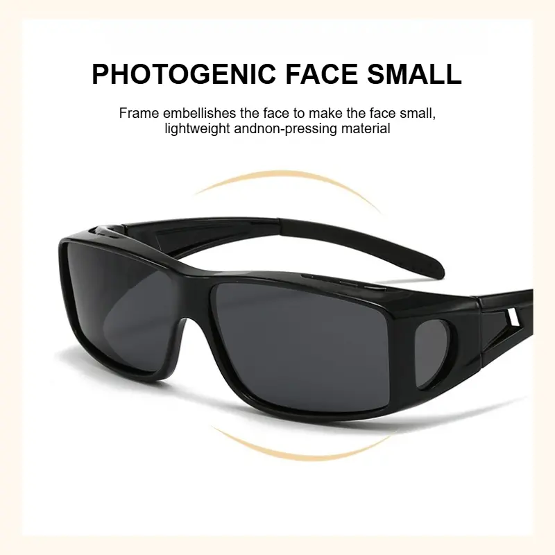 Wrap-Around Polarized Sunglasses for Men Women Fit Over Prescription Glasses with UV Protection All-Weather Eye Protection for Cycling Driving Hiking Windproof Outdoor Eyewear Outdoor Sports Shades summerwins,father'sdaygifts,campingessentials,campinggear