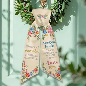 Personalized Graduation Door Sash, Floral Graduation Stole Decor, 2026 Keepsake Tribute to Family, Custom Grad Gift