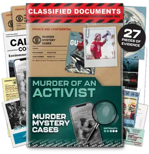 MMC Murder of an Activist - The Unsolved Murder Mystery Game - Exciting Crime Solving Detective Game for Adults