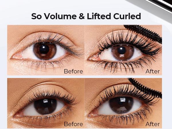 SACE LADY Black Mascara Waterproof Volume Lengthening Smudge-proof Eyelashes Curler Cosmetic Eye Makeup SummerFinds