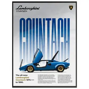 Lamborghini Countach Posters, Cool Graphic Wall Decor for Living Space, Vintage Poster Home Decoration, Home Decor Must-Have