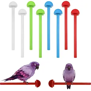 Canary Finch Budgie Bird Cage Universal Plastic Stand Perches Holders, Cage Clip On Plastic Parrot Stand for Parakeet Manor Travel Wire Cages Finch Canary Budgie