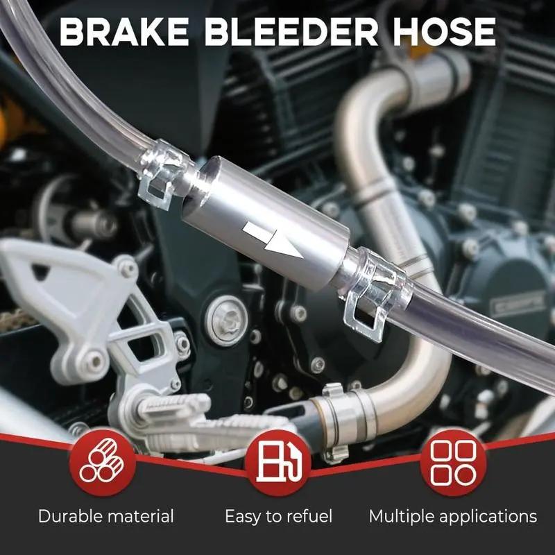 Automotive Vehicle Tool Soft Brake Bleeder Hose Kit - 4-Piece/2-Piece Corrosion-Resistant Hoses with Metal Clamps, 1-Way Valves - Durable and Practical for Car, Motorcycles Hydraulic Brake & Clutch Maintenance - Ideal for Repair Technicians