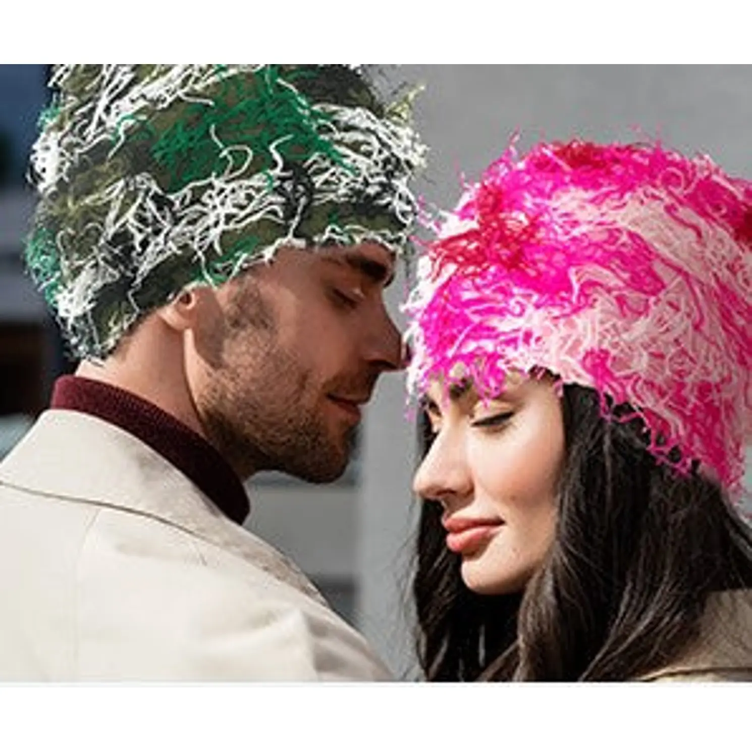 Unisex Multicolor Distressed Balaclava Winter Warm Soft Knitted Beanie Hats for Men Women Kids