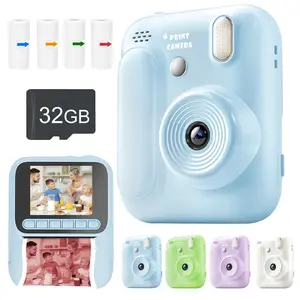 Kids Instant Camera for Boys & Girls Ages 3-12, 8x Digital Zoom Video Camera, Rechargeable 2.4 Inch IPS Screen, Professional 1080P HD