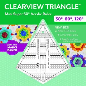 Clearview Triangle™ Mini Super 60™ Acrylic Ruler: 30 degree, 60 degree, 120 degree