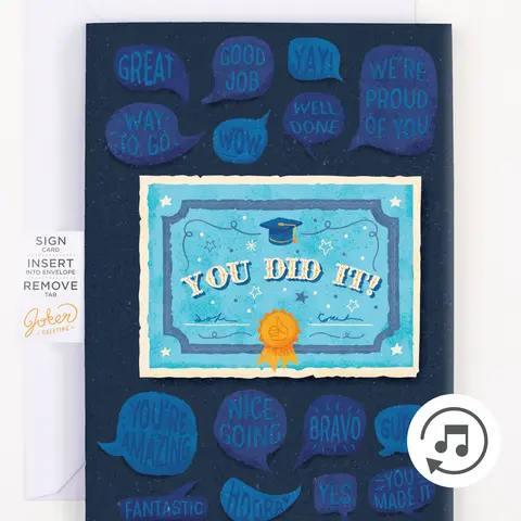Joker Greeting Endless Graduation Card with Glitter - BPA-Free Fun Party Card for High School & College Academic Achievement Commencement Occasions, Fun Party Cards, Greeting Cards