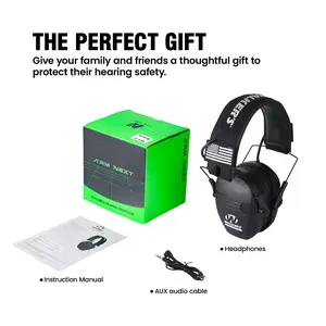 W1+BOX Electronic Hearing Protection Earmuffs - 4x Sound Amplification & 0.01s Noise Reduction for Shooting Range. Smart Sound Filtering for Clear Communication. Active Safety Muffs for Hunting & Tactical. outdoorfun,summervibes