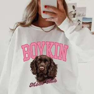 Boykin Mom Club Sweatshirt ~ Sweatshirt Unisex Apparel Relaxed Fit Printed in the USA Clothing Womenswear Casual and Comfortable