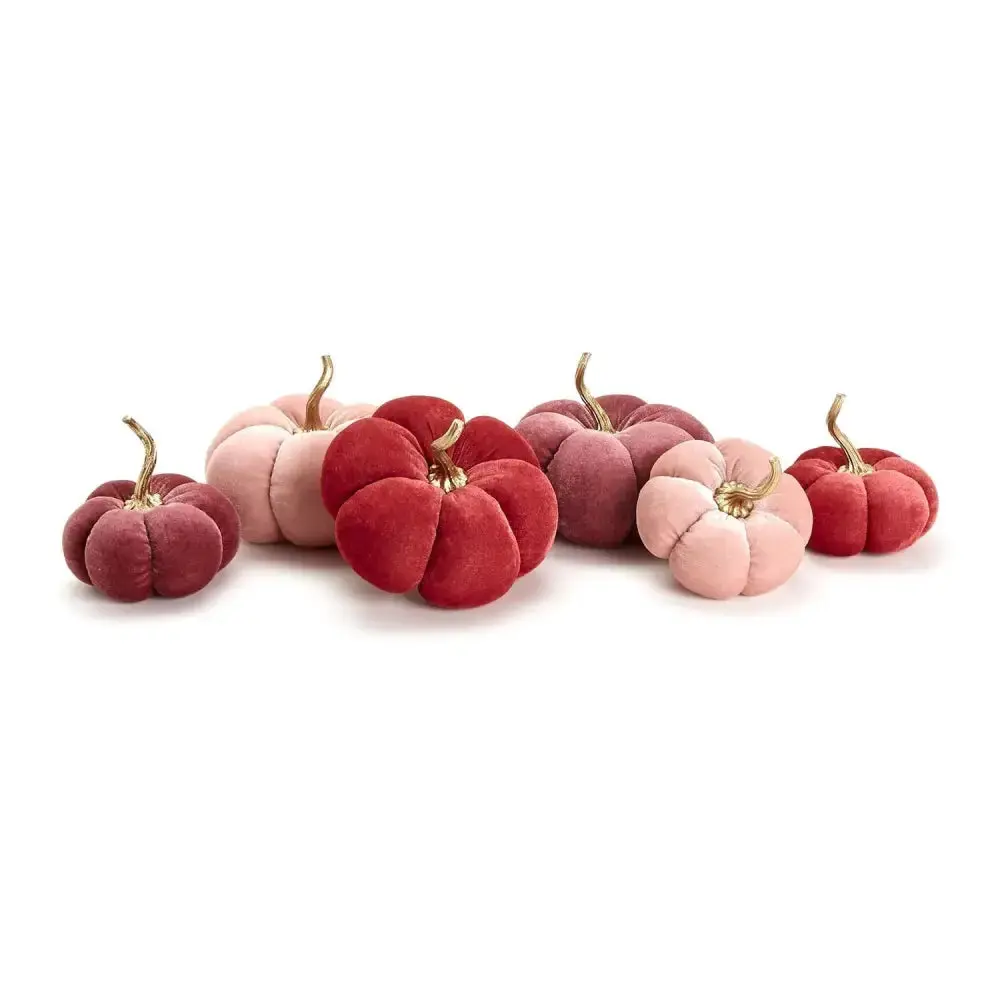 Autumn Blush Pink Velet Pumpkins