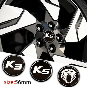 Kia Car Wheel Center Cap Sticker Set, Car Decals, 4pcs 56mm Sporty Style Rim Decoration, Enhance Vehicle Aesthetic Accessories for Kia Cars