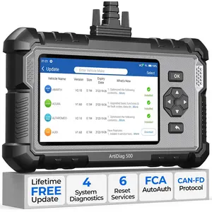 AD500 OBD2 Scanner  Code Reader Scan Tool, Engine ABS SRS Transmission Diagnostics Tool, FCA AutoAuth, CAN FD Protocol, Oil/Throttle/SAS/TPMS/BMS/EPB Reset  Scanner, Free Upgrade for DIY
