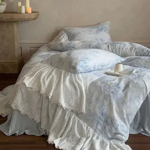 Sylvie Lace Gauze Bedding Set / Blue Sky