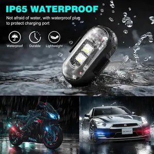 RGB strobe lights, wireless flashing safety warning lights, multi-functional decorative lights, suitable for bicycles, cars, toys, etc. (includes 2 LED beads).