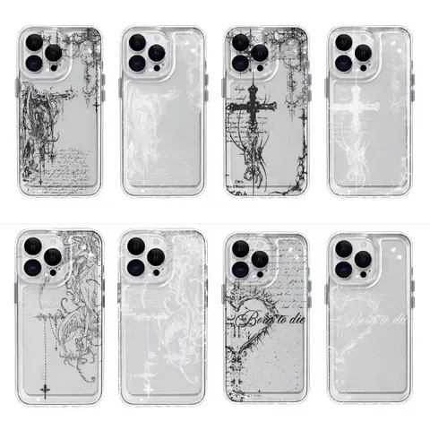 [Magnetic Design] Angel Wings, Devil Wings, & Cross Transparent Magnetic iPhone Cover –  For iPhone 18/17E/16E/15/14/13/12/11 Pro Max Plus Air/X/XS/XS MAX; Full-Coverage Protection ; Instagram-Style Fashion Accessory; Birthday & Holiday Gift.TT1