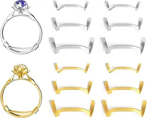Filled Metal Ring Guard Set for Loose Rings, 12 Pack 3 Sizes for Different Band Widths, Invisible Ring Adjuster Tightener Spacer Fitter, Golden+Silver Color