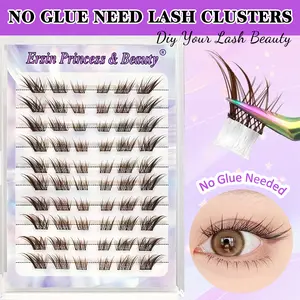 60 Pcs False Eyelashes Clusters, Mixed Lengths (7-12mm), Self Adhesive, Natural Look, Eye Tail Extension, Fluffy, Long-Lasting, Travel Pack, Eyelash Extensions