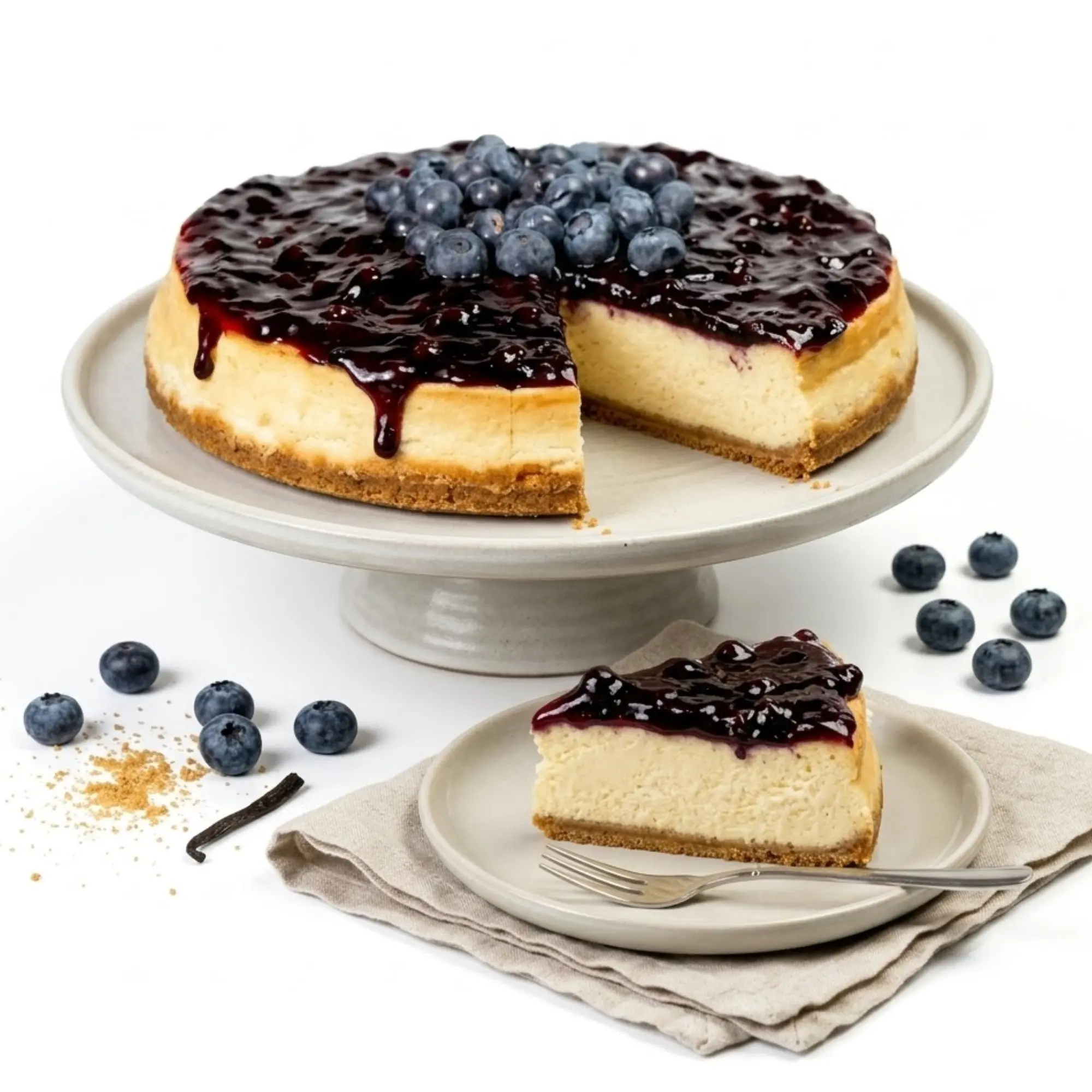 Andy Anand Sugar-Free Blueberry Cheesecake, 9-Inch, 2.6 lb – Diabetic-Friendly, California Cream Cheese, Traditional NY-Style, Birthday Gift
