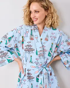 Champagne Tower - Getting Ready Robe - Soft Blue