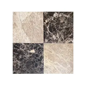 Checkerboard Emperador Dark Marble and Emperador Light Marble 12X12 Set