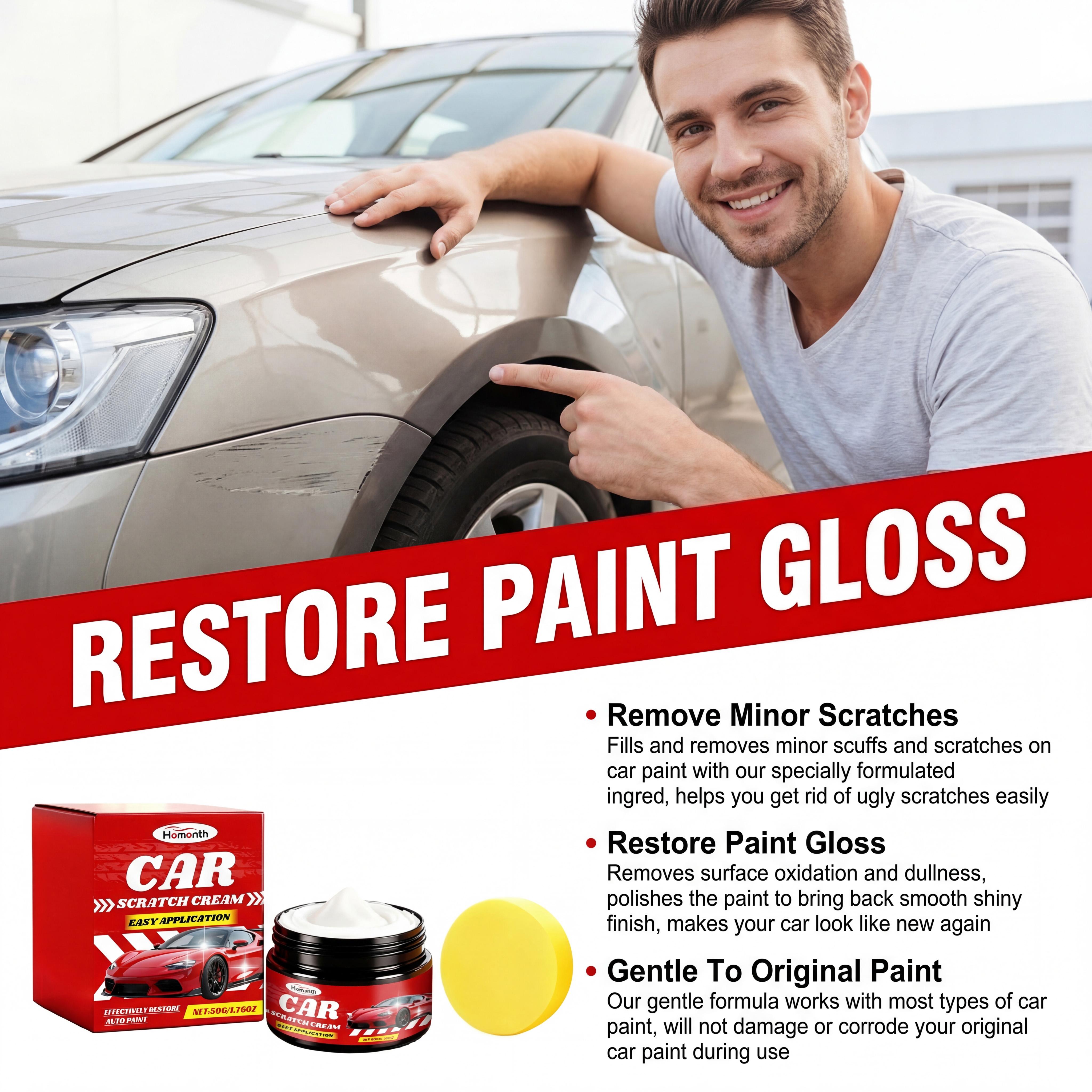 Car Paint Scratch Remover Repair Paste Fix Scratches and Scuffs Restore Car Paint Shine with Nano Coating Diy Paint Repair