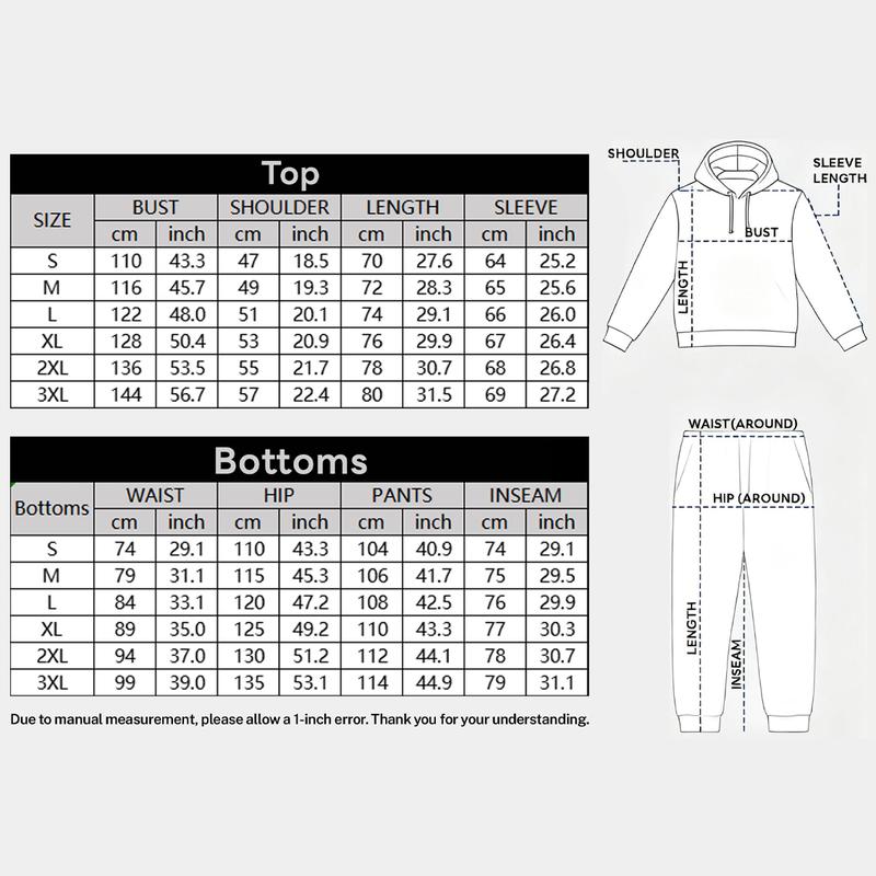 Men's Paris Letter Printed Hoodie & Drawstring Sweatpants Set Casual Athletic 100% Polyester Loose-Fitting Tracksuit for Fall Winter Spring Autumn