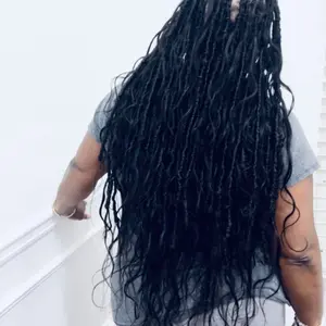 ISLAND GIRL DISTRESSED LOCS  3-4 pieces of human virgin curls added in with curly ends .20 locs per bundle