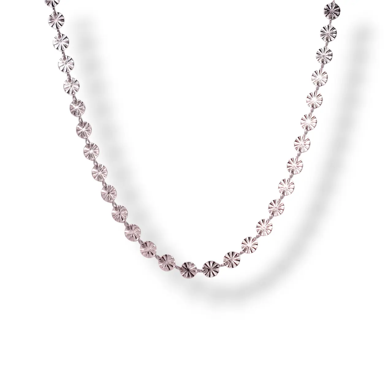 Sunburst Chain Necklace Stainless Steel | 18" Chain
