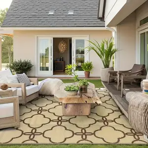 5x8 Waterproof Reversible Outdoor Plastic Rug Lightweight Foldable Patio Area Rug for Balcony Deck Camping Easy Clean Weather Resistant