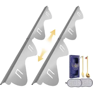 Stove Gap Covers Stainless Steel, Heat Resistant Gap Filler, Adjustable 13.8" to 27.6" Length, 1.05" Wide, Range Trim Kit -  Side Gap Guards for Stovetop, Kitchen Counter & Oven ( 2 Pack)