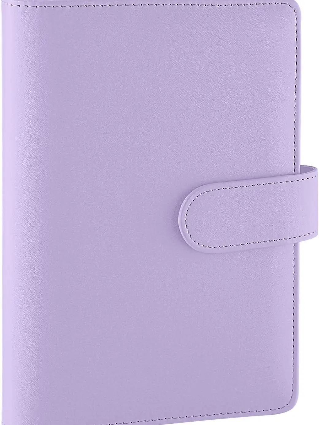 A6 PU Leather Notebook Binder - Refillable 6 Ring for A6 Filler Paper, Loose Leaf Personal Planner Cover With Magnetic Buckle Closure, Purple