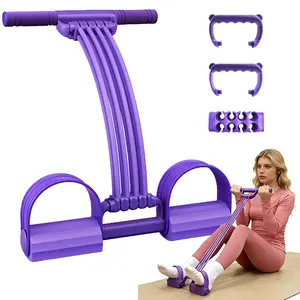 3-in-1 Mutifunctional Pedal Resistance Band, 8 Tubes Tension Rope, Full-body Home Workout at Home Gym, Exercise, Sit-up, Yoga, Abdominal Training