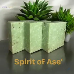 Kuhani Spirit Spirit of Ase' 4 oz Spiritual Soap Bar with Peppermint Sage & Oatmeal for Cleansing Energy and Calming the Spirit