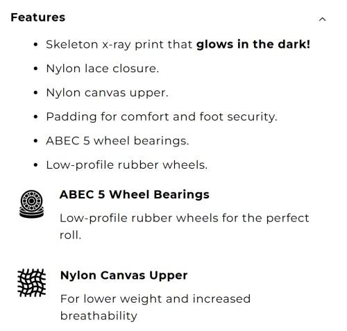 Heelys with a Skeleton Print in Kid and Adult sizes | The original shoes with wheels Roller Skate Sneakers for Halloween Trainer Footwear Footwear Athletic Trainer