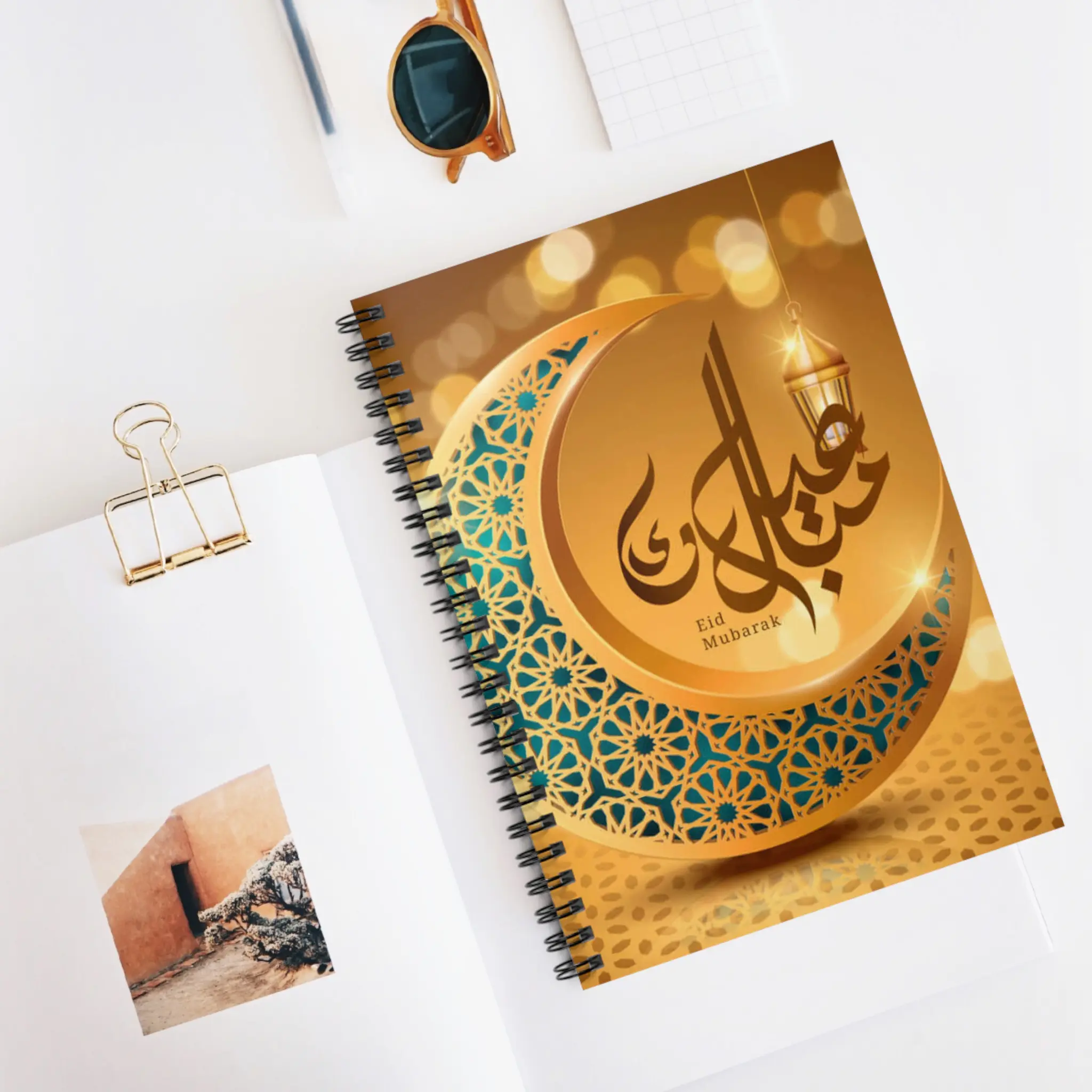 Eid Mubarak Spiral Notebook, Islamic Notebook, Ramadan Journal, Muslim Planner, Eid Gift, Islamic Stationery, Gift for Eid.