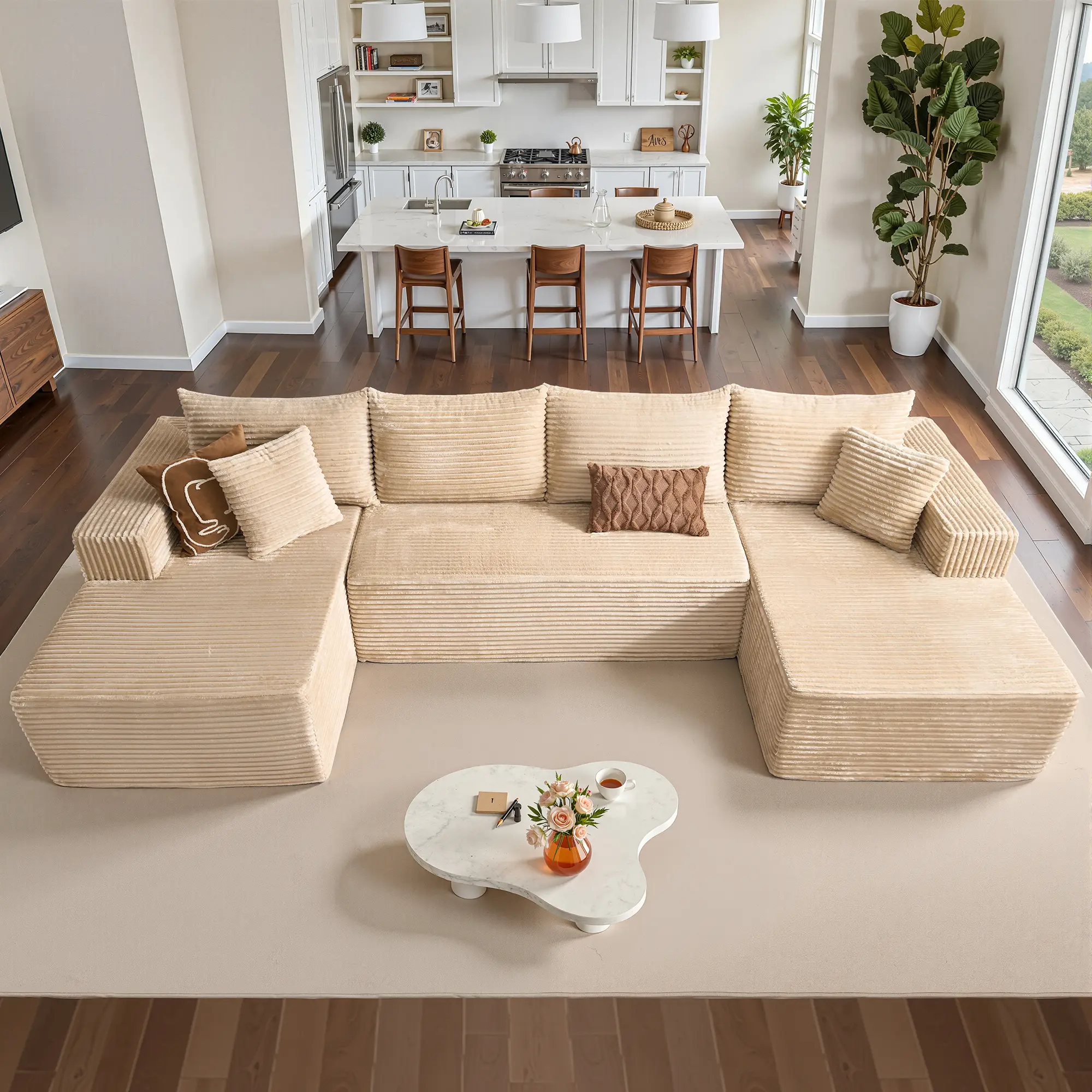 Beige Plush Corduroy