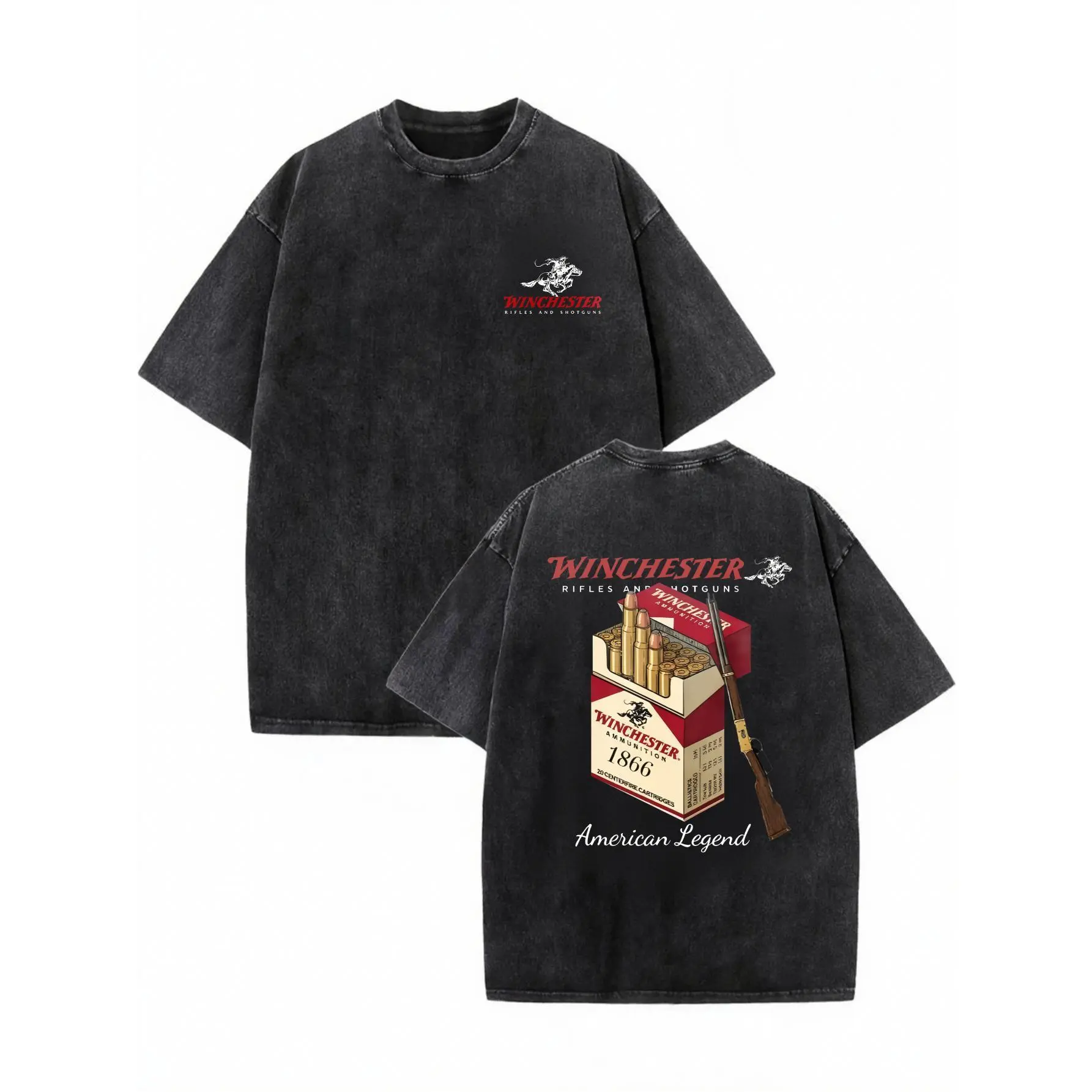 [100% Cotton] Winchester Men's T-Shirt, American Legend, 1866 AmmoBox Graphic, Lever Action Rifle Print, Vintage HuntingApparel, Gun Enthusiast Gift, Cotton Short Sleeve, CowboyWestern Style tees quarter zip men lemon demon clothes