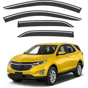 Low Profile Window Rain Guards Fit for Chevrolet Equinox 2018-2024 Rain Guard Window Deflectors Extra-Thick Chevy Equinox Side Window Visors Vent Shades Tape-on Vent Visors Car Accessories