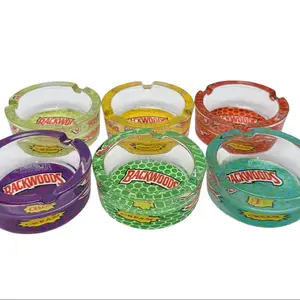 Back woods  Glass Ashtray 2.5” Lighter Accessories, 6 Assorted designs Display Box