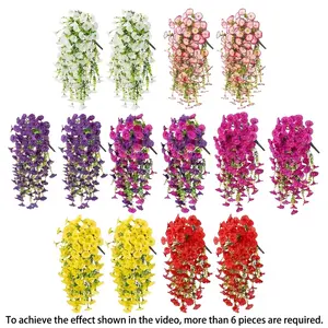 2/4/6/8 Pack Decorative Silk Hanging Morning Glory Vines with Plastic Stems, UV-Resistant Artificial Plants Decor, Outdoor/Indoor Ornaments for Home Garden Balcony Decor