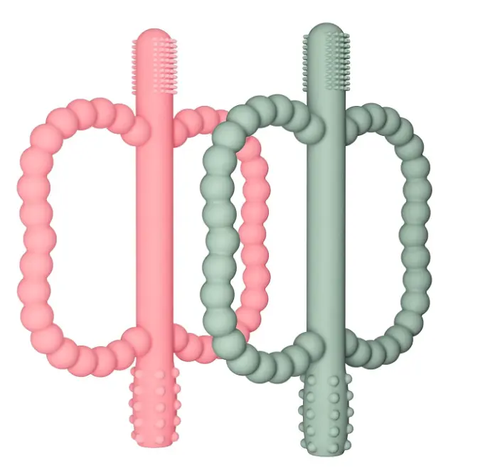 2 Pack Baby Silicone Teething Toys, Teething Sticks for Babies,Silicone teether Tubes for Baby Girl,BPA Free, Soothe Gums for 0-6 3-12 18-36 Months, Newborn Infants Toddler Sensory Chew Toys