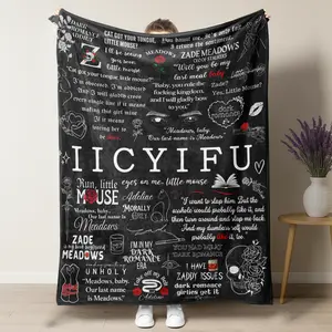 Zade Meadows IICYIFU Dark Romance Fleece Blanket – Iconic Book Quotes & Fan Art Design, Ultra Soft Throw for Dark Romance Book Lovers & Enemies-to-Lovers Fans
